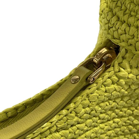 Auth miumiu - Yellow Green Straw Handbag - Picture 10 of 15